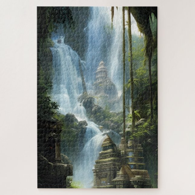 Verdecroft Cascade Waterfall Art Jigsaw Puzzle (Vertical)