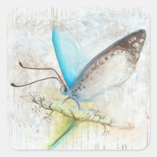 Verdes Blue Square Sticker