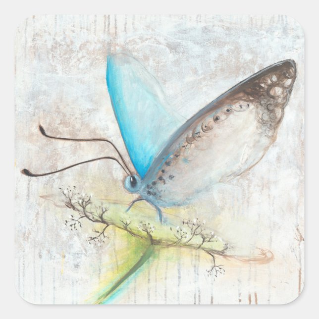 Verdes Blue Square Sticker (Front)