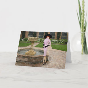 Verdi - Pink Attire, Fountain at Christ Church Card
