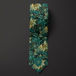 Verdigris and Gold Botanical Tie<br><div class="desc">Enhance your wedding ensemble with our Verdigris and Gold Botanical Wedding Neck Tie. The combination of verdigris and gold,  along with the intricate botanical design,  exudes elegance and style. Don't forget to coordinate with our matching socks for a polished look.</div>