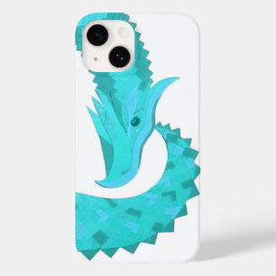 Verdigris heart dragon on white Case-Mate iPhone 14 case