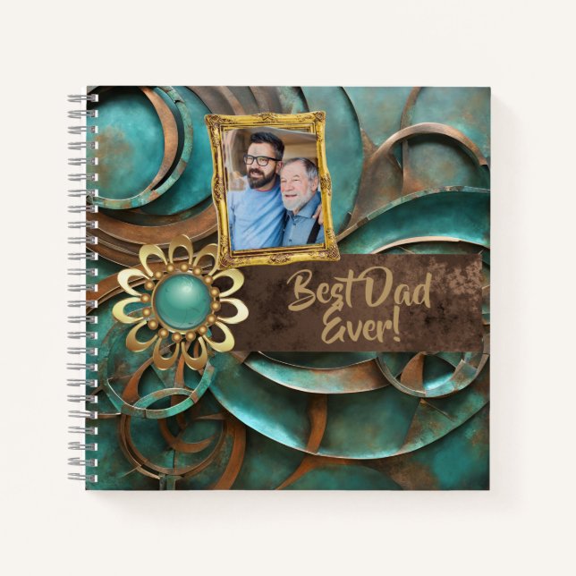 Verdigris Metal Art for Dad Notebook (Front)