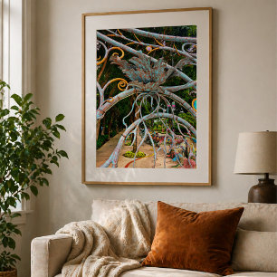 Verdigris Metal Floral Archway Sculpture Poster