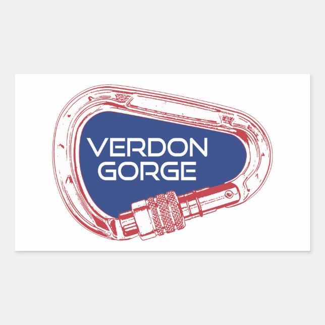 Verdon Gorge France Rock Climbing Carabiner Rectangular Sticker (Front)