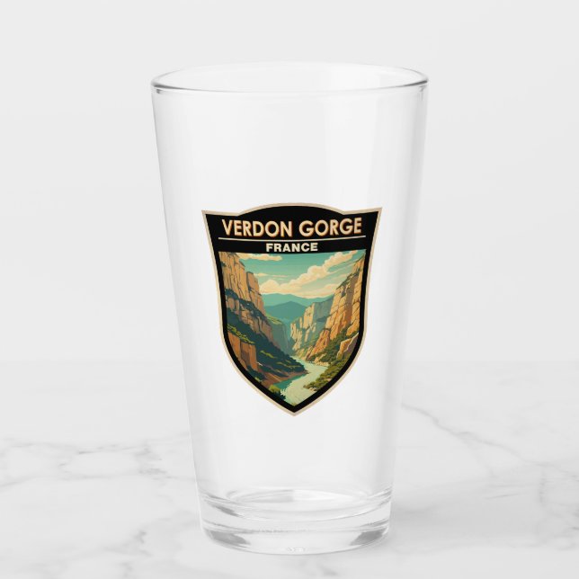 Verdon Gorge France Travel Art Vintage Glass (Front)
