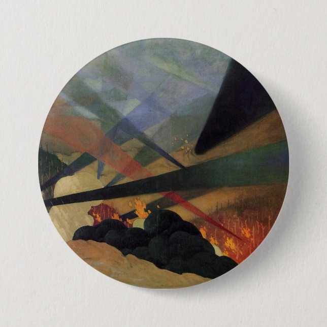 Verdun (World War One Battle Scene) (by Vallotton) 7.5 Cm Round Badge (Front)