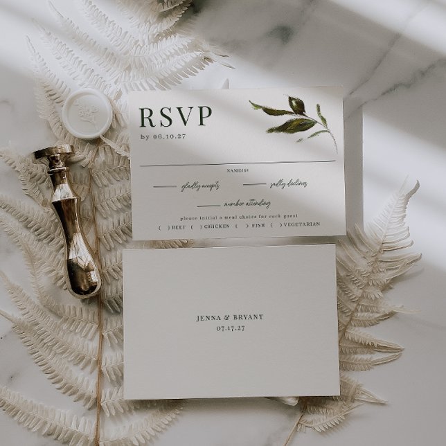 VERDURE Garden Foliage Meal Choice Wedding RSVP Card (Creator Uploaded)