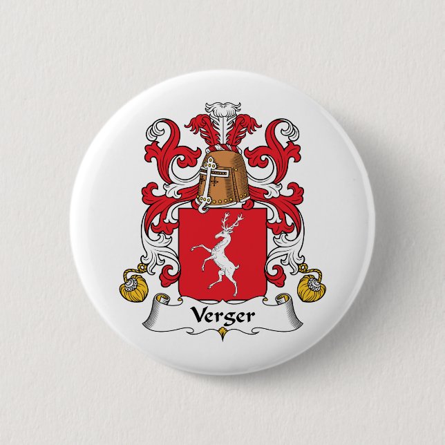 Verger Family Crest 6 Cm Round Badge (Front)