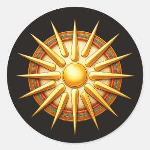 Vergina Sun Emblem – Ancient Macedonian Symbol Classic Round Sticker