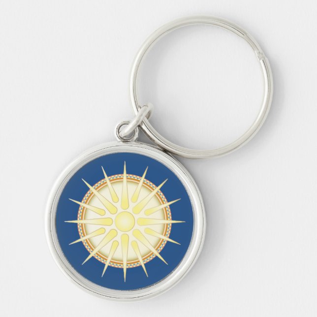 Vergina Sun Premium Round Keychain (Front)