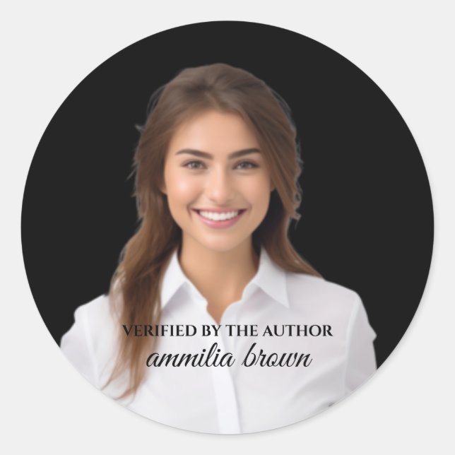 verified by Author Sticker | Modern Book Signing (Front)