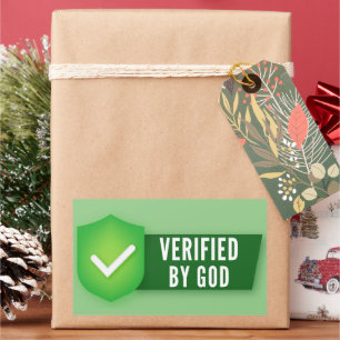  Verified By God Christian Faith Believer Funny  Rectangular Sticker