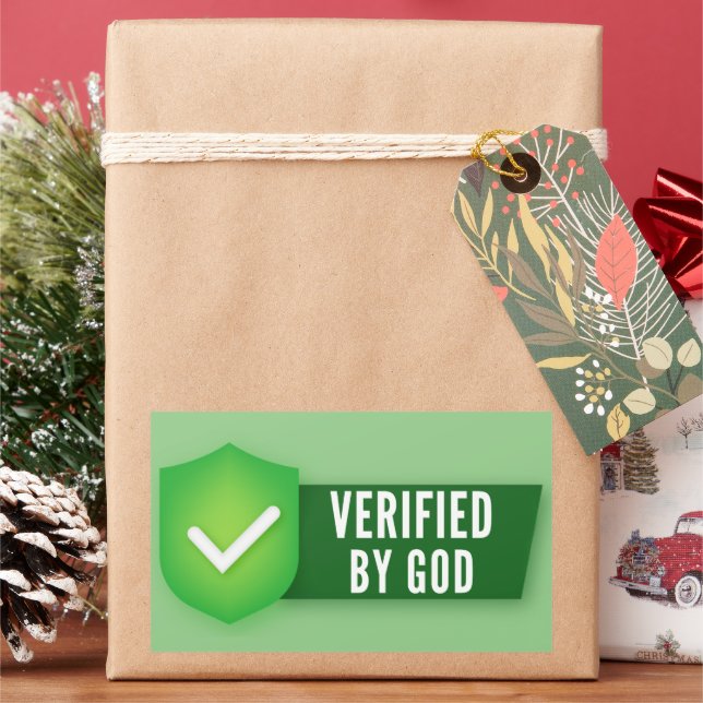  Verified By God Christian Faith Believer Funny  Rectangular Sticker (Holiday)