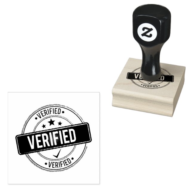VERIFIED Circular Clean Impression Jet Black Colou Rubber Stamp (Stamped)