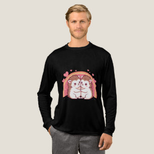 Verliebte Igel – Niedliches Umarmungs-Design Tri-Blend Shirt