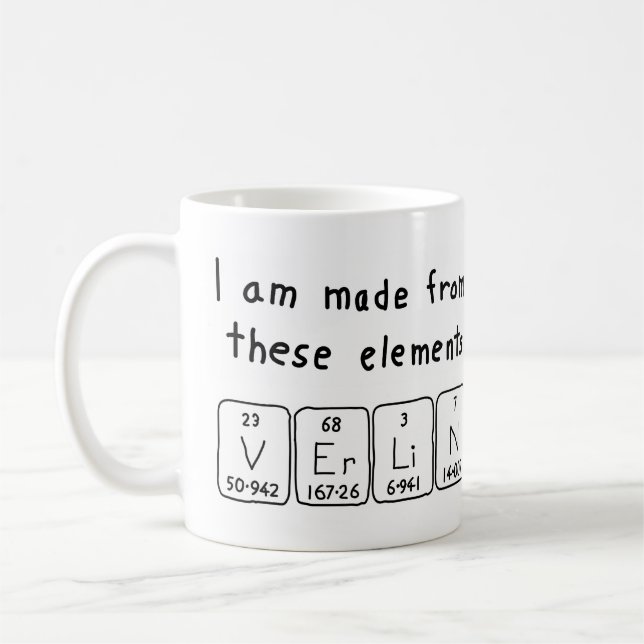 Verlin periodic table name mug (Left)