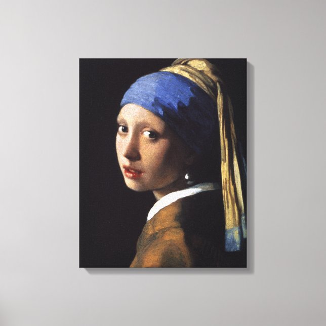 Vermeer Girl Pearl Earring Masterpiece Painting Canvas Print (Front)