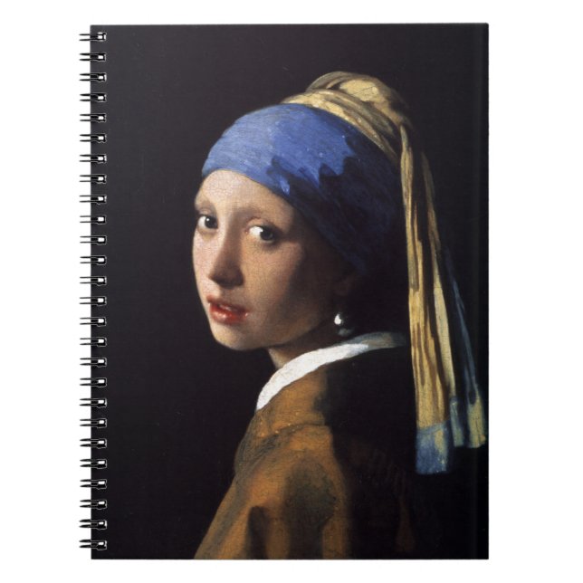 Vermeer Girl Pearl Earring Masterpiece Painting Notebook (Front)