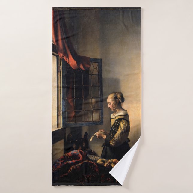 Vermeer - Girl Reading a Letter at an Open Window Bath Towel Set (Bath Towel)