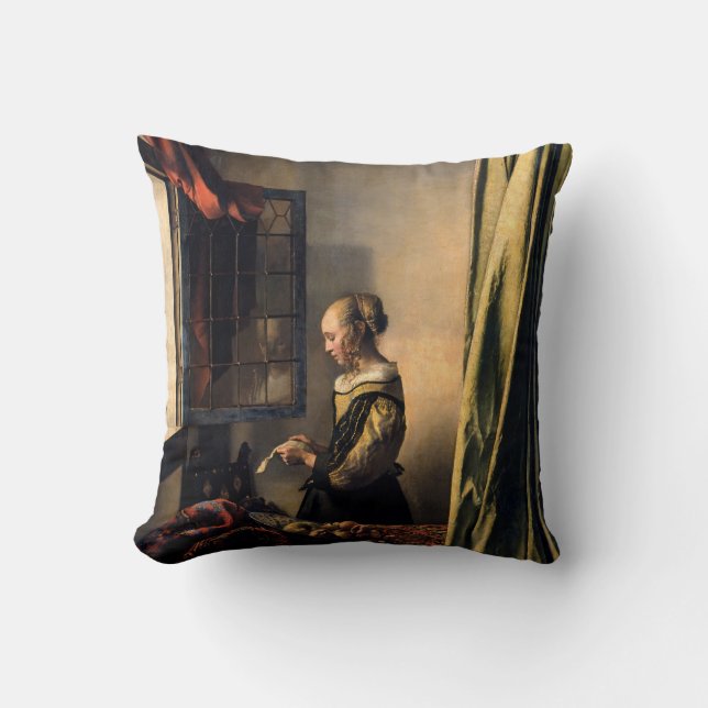 Vermeer - Girl Reading a Letter at an Open Window Cushion (Front)