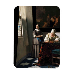 Vermeer - Lady Writing a Letter with her Maid Magnet