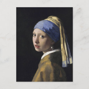 Vermeer Painting - Girl With a Pearl Earring Postcard