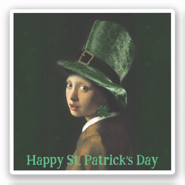 Vermeer Pearl Earring Clover St Patrick's Day (Front)