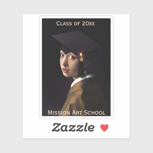 Vermeer Pearl Earring  Graduation Grad Cap (Sheet)