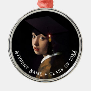 Vermeer Pearl Earring  Graduation Grad Cap Metal Tree Decoration