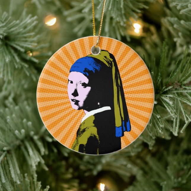 Vermeer Pearl Earring  Pop Art Ceramic Tree Decoration (Tree)