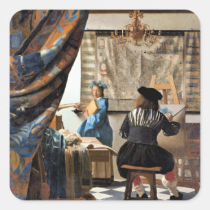 Vermeer - The Art of Painting Square Sticker