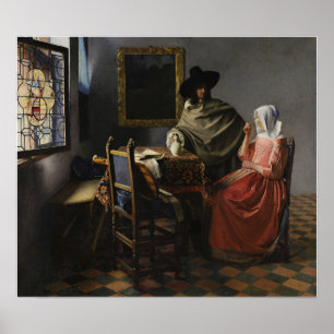 Vermeer - The Glass Of Wine 1661 Poster