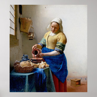 Vermeer - The Milkmaid - Vintage Art Poster