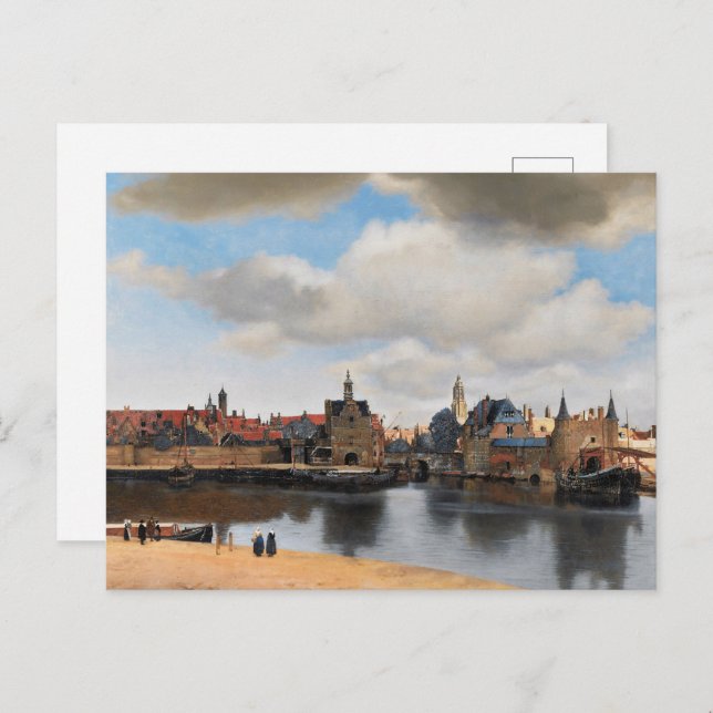 Vermeer - View of Delft | Cityscape Painting Postcard (Front/Back)