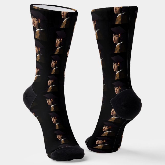 Vermeer's Girl Graduation Socks (Angled)
