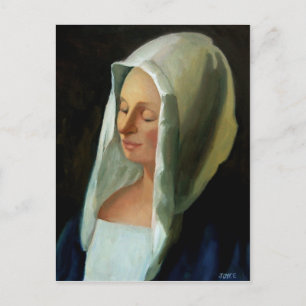 VERMEER'S LADY WEIGHING GOLD POSTCARD