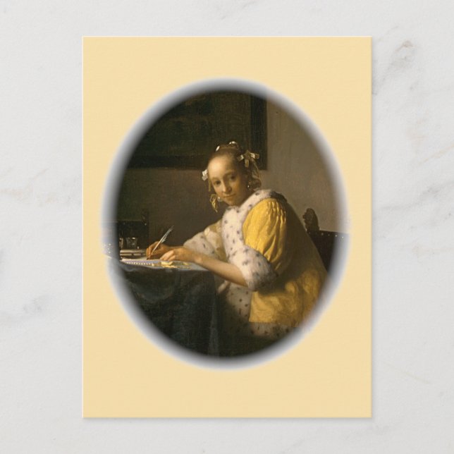Vermeer's Letter Writer Postcard (Front)