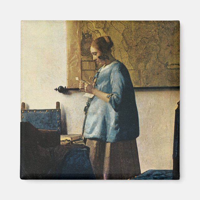 Vermeer's Woman in Blue Reading a Letter ca.1665 Magnet (Front)