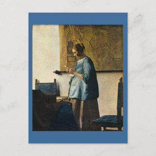 Vermeer's Woman in Blue Reading a Letter ca.1665 Postcard