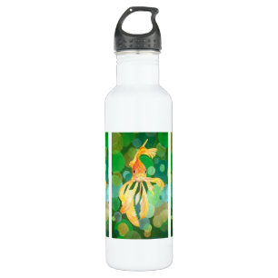 Vermilion Goldfish Swimming In Green Bubbles 710 Ml Water Bottle