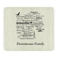 Vermilion Parish Louisiana Places Cutting Board