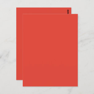 Vermilion Red Autumn Fall Season Solid Colour Postcard