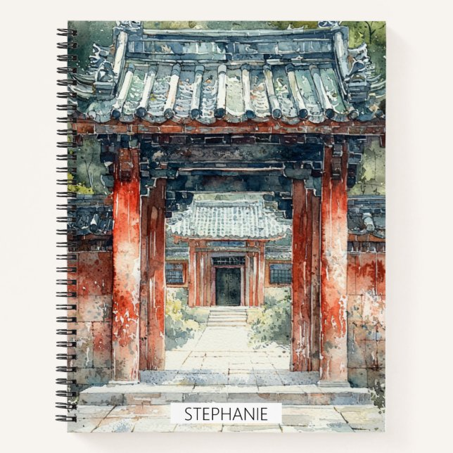Vermilion Temple Gate Watercolor Ink (2) Notebook (Front)