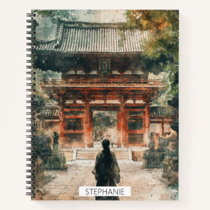 Vermilion Temple Gate Watercolor Ink (4) Notebook