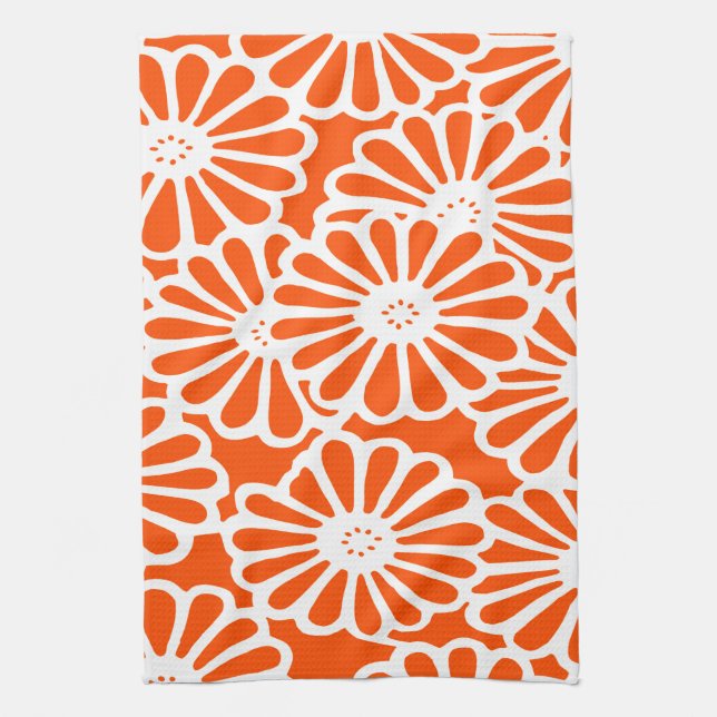Vermillion Asian Moods Floral Tea Towel (Vertical)
