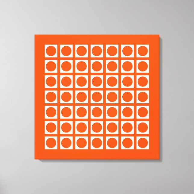 Vermillion Elegant Grid Dots Canvas Print (Front)