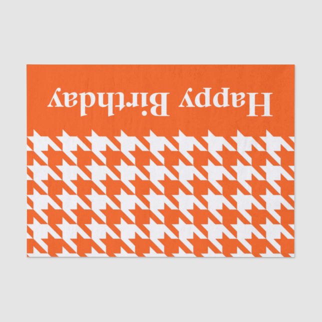 Vermillion Elegant Houndstooth with custom text Tissue Paper (Front)
