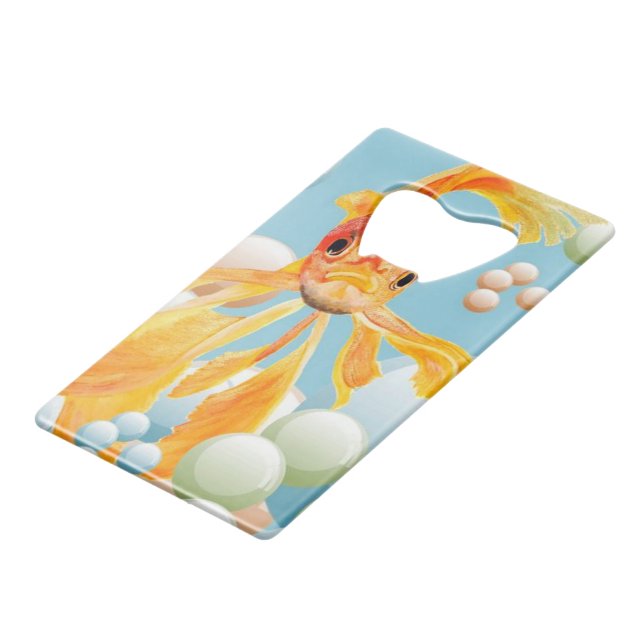 Vermillion Goldfish In Pastel Bubble Water (Back Angled)