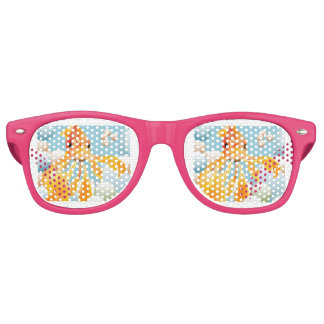 Vermillion Goldfish In Pastel Bubble Water Retro Sunglasses
